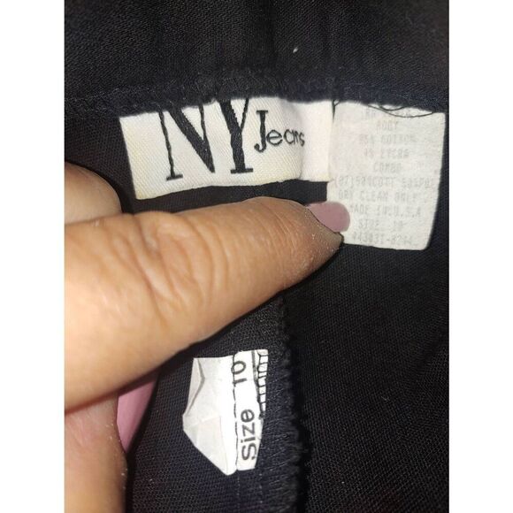 NY Jeans Vintage Women's Size 10 Black Canvas Pants - Picture 2 of 8